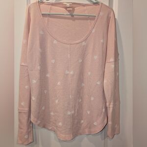 Lucky Brand Blush Heart Thermal Long Sleeve Medium
